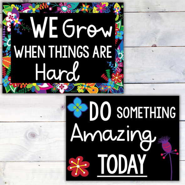 Growth Mindset Motivational Posters - Classroom Decor Midnight Garden