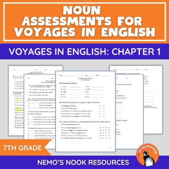 Grammar: Noun Assessment to go with Chapter 1 in Voyages In English (7th Grade)