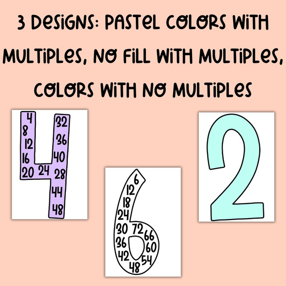 Preppy Pastels - Multiples Display Math Posters | Skip Counting