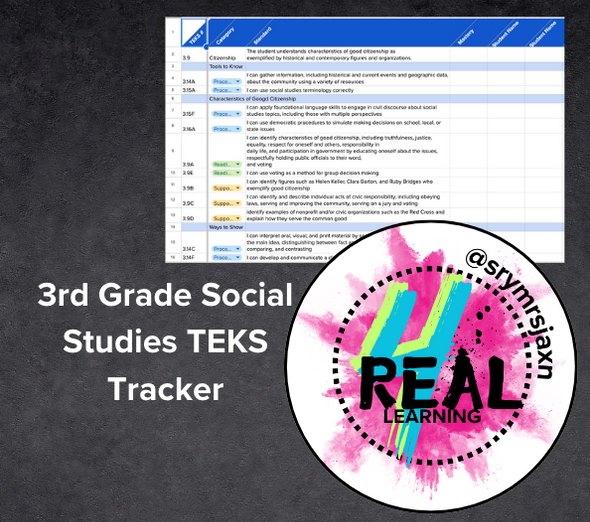 3rd Grade Social Studies TEKS Spreadsheet