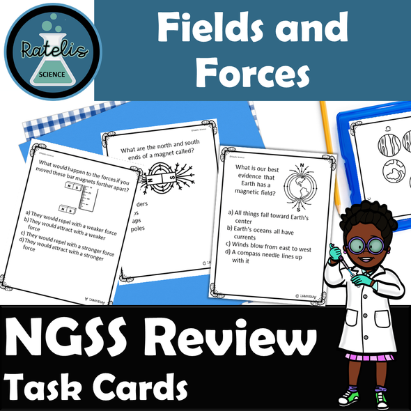 Electric Fields, Magnetic Forces Task Cards NGSS Physical Science 72 Questions