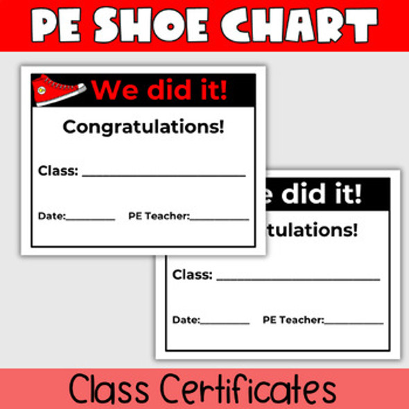 PE Shoe Incentive Chart