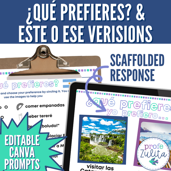 Spanish This or That Argentina Culture Would You Rather Game & Gallery Walk