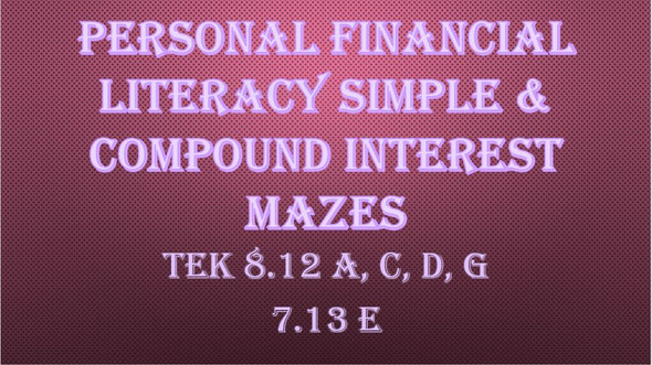 Simple & Compound Interest Mazes