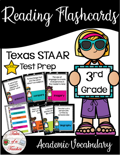 3rd Grade STAAR Reading Academic Vocabulary Flashcards