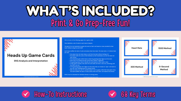 EKG Analysis & Interpretation Heads Up Game | for Nursing, CET, CCMA & PCT