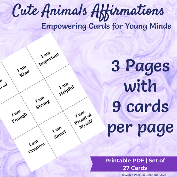 Affirmation Flashcards - Cute Animals Cards: Empowering Cards for Young Minds