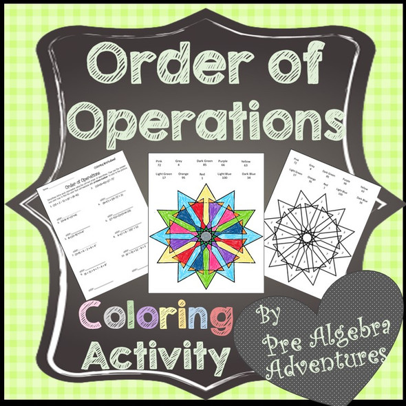 Order of Operations Coloring Activity