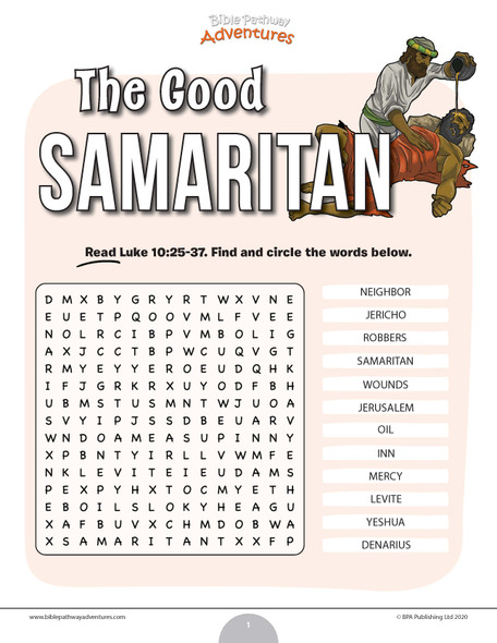 The Good Samaritan word search puzzle