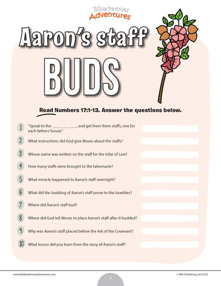 Aaron's staff buds Bible quiz