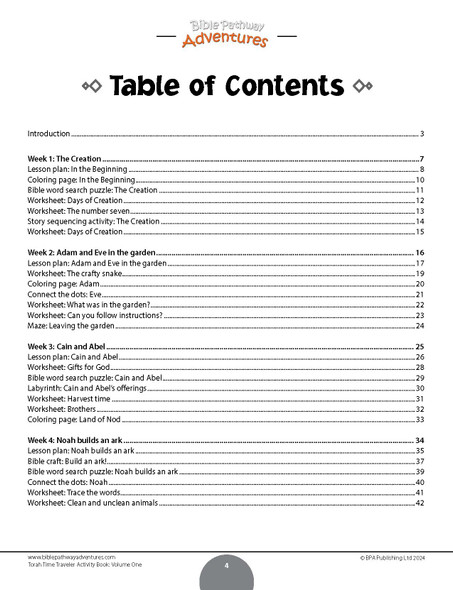 Torah Time Traveler Activity Book for Beginners: Volume 1 (Genesis 1-22)
