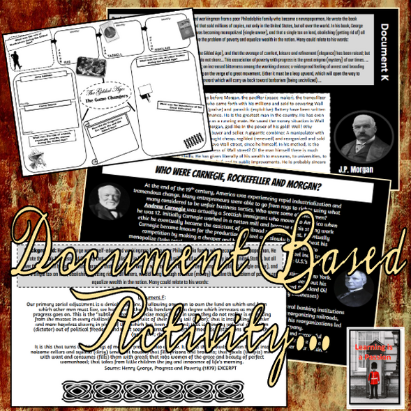 U.S. History | Gilded Age | Robber Barons or Captains of Industry | Document Based Activity 