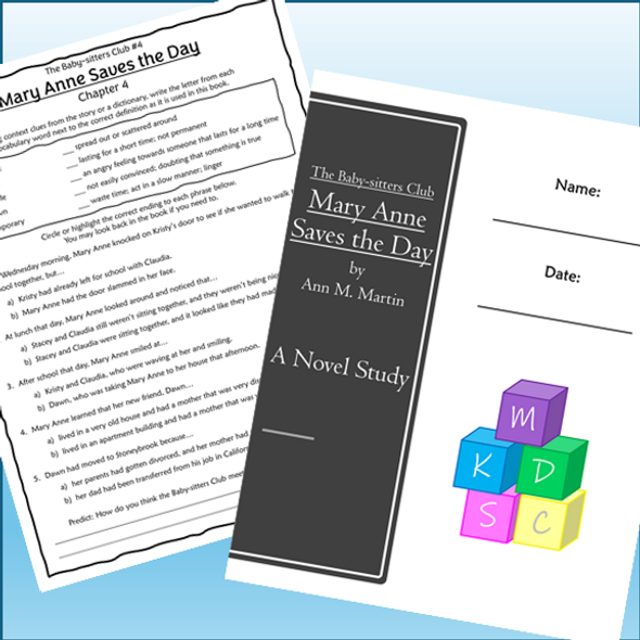 The Babysitters Club Mary Anne Saves the Day Novel Study