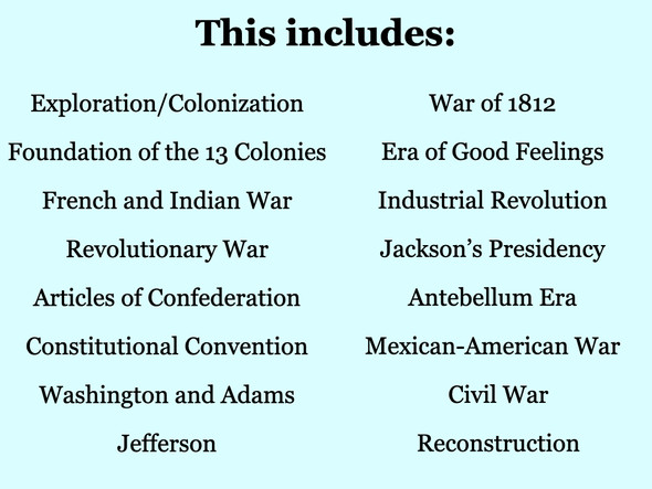 US History True False Fix Review Game Bundle Exploration through Reconstruction