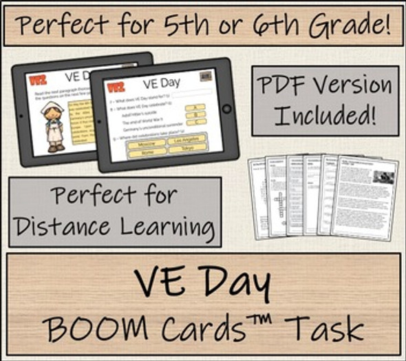 VE Day BOOM Cards™ Comprehension Activity | 5th Grade & 6th Grade