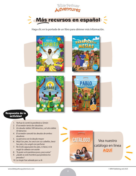 Cuestionario bíblico de la parábola de los dos deudores
