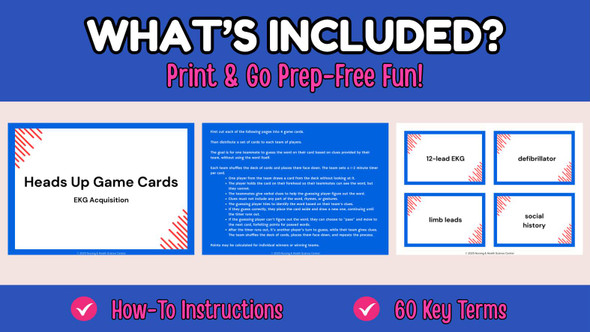 EKG Acquisition Heads Up Game | for Nursing, Health Science, CET, CCMA & PCT