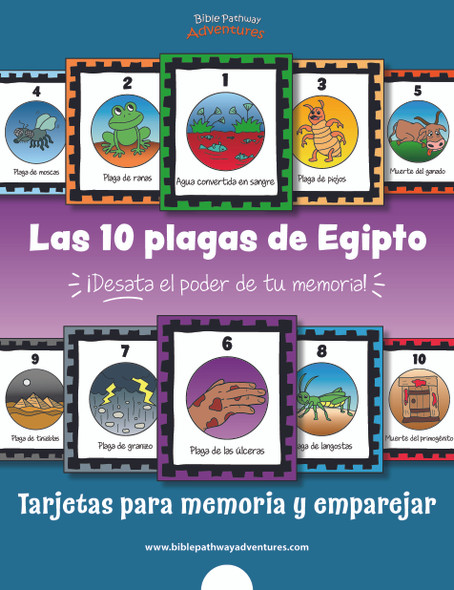 Las 10 plagas de Egipto: Tarjetas para memoria y emparejar
