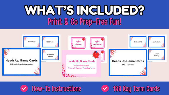 EKG Heads Up Game Bundle | for Nursing, Health Science, CET, CCMA & PCT