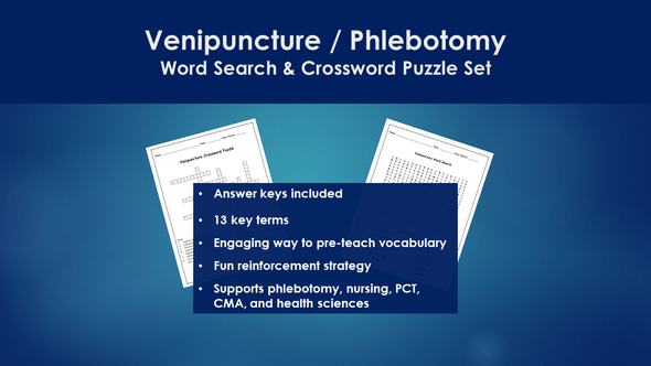 Venipuncture / Phlebotomy Bundle for Nursing, Health Science, PCT, CCMA