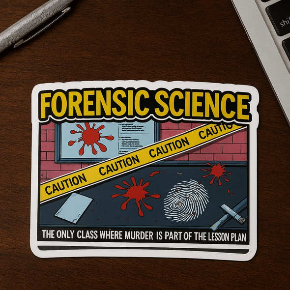 Forensic Science Murder Lesson Plan Waterproof Vinyl Sticker | Funny Crime Scene