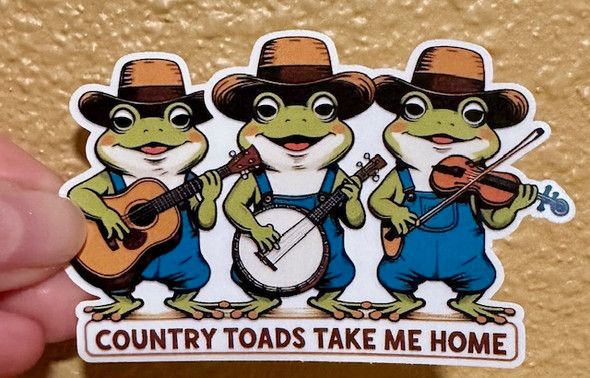 Country Toads Take Me Home – Funny Frog Band Vinyl Waterproof Sticker