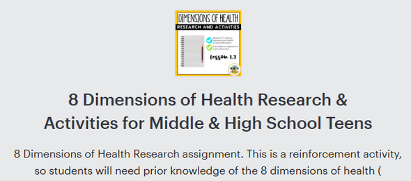 Dimensions of Health & Wellness EDITABLE Unit 1 Middle & High School Teens BUNDLE Dimensions of Health & Wellness EDITABLE Unit 1 Middle & High School Teens BUNDLE