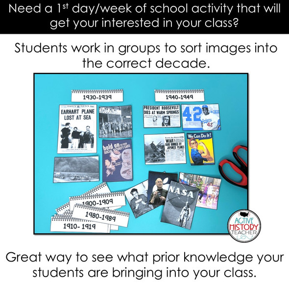 1st Day of School Activity US History Class Introduction Activity Back to School