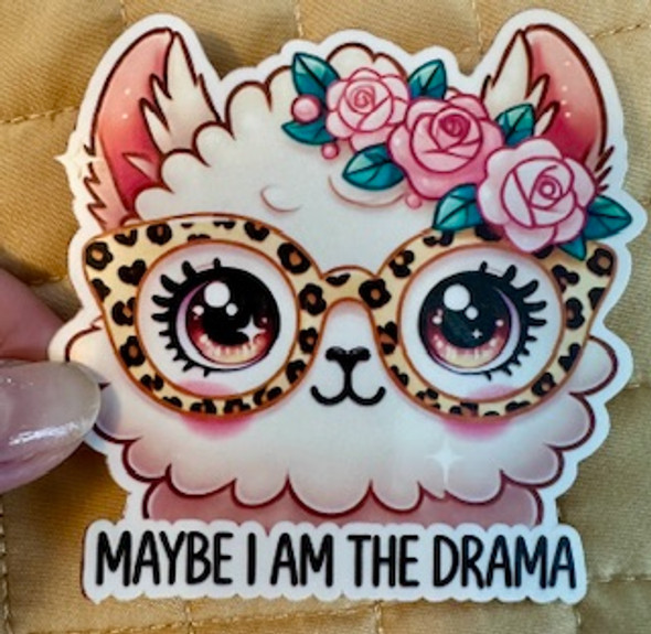 Maybe I Am the Drama – Cute Llama Waterproof Vinyl Sticker