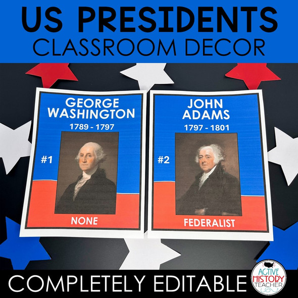 US History Presidents Timeline Classroom Decor Bulletin Boards Government Civics