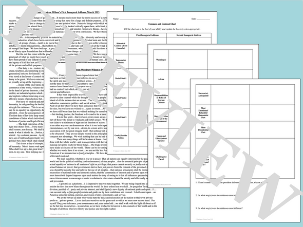 President Wilson's Inaugural Addresses Primary Source Analysis Activity