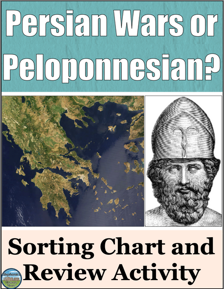The Persian Wars or Peloponnesian War Activity Sorting Chart Review Questions
