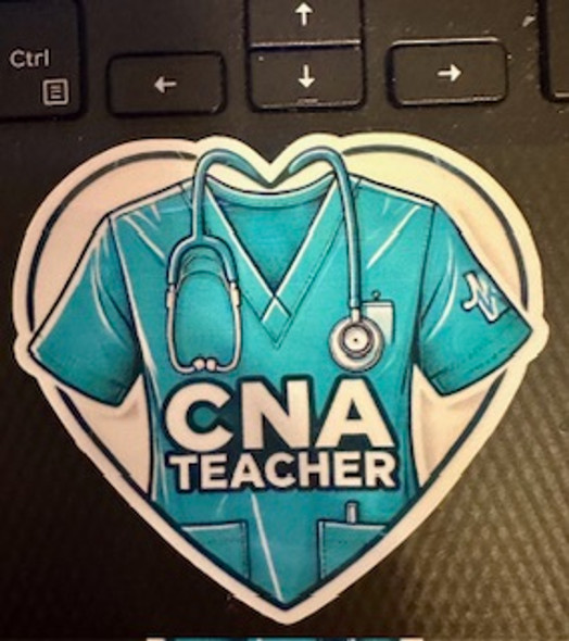 CNA Teacher Heart Vinyl Waterproof Sticker  