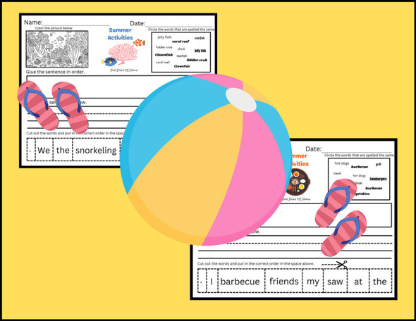 OT Summer Handwriting Visual Motor Fine Motor Activity Packet