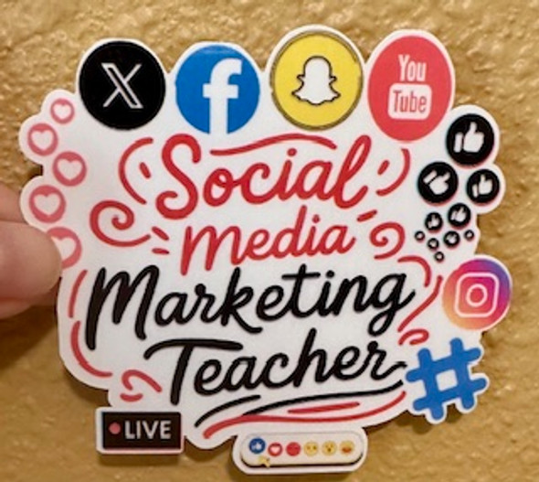 Social Media Marketing Teacher Vinyl Waterproof Sticker