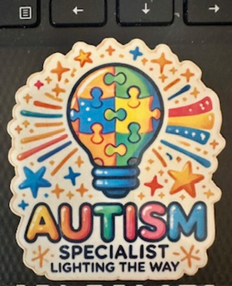  Autism Specialist – Lighting the Way Waterproof Vinyl Sticker 