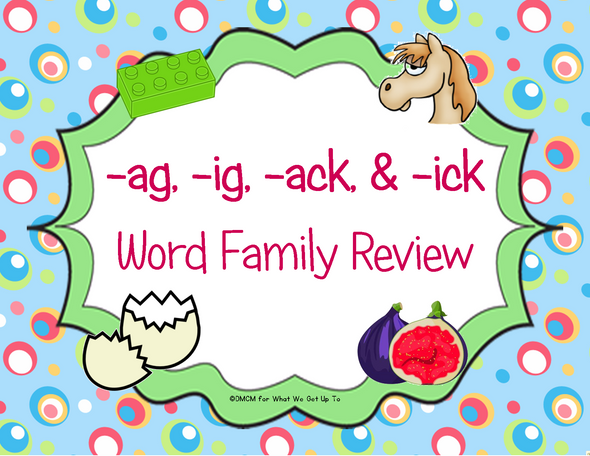 -ag, -ig, -ack, -ick Family Review
