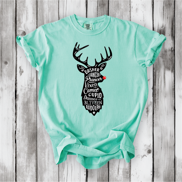Cute Santa's Reindeer Shirt - Comfort Colors