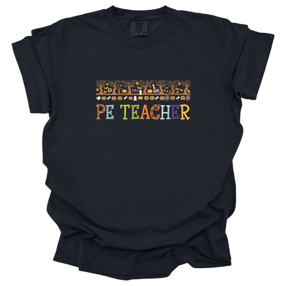 Fall Theme PE Teacher Comfort Colors T-Shirt