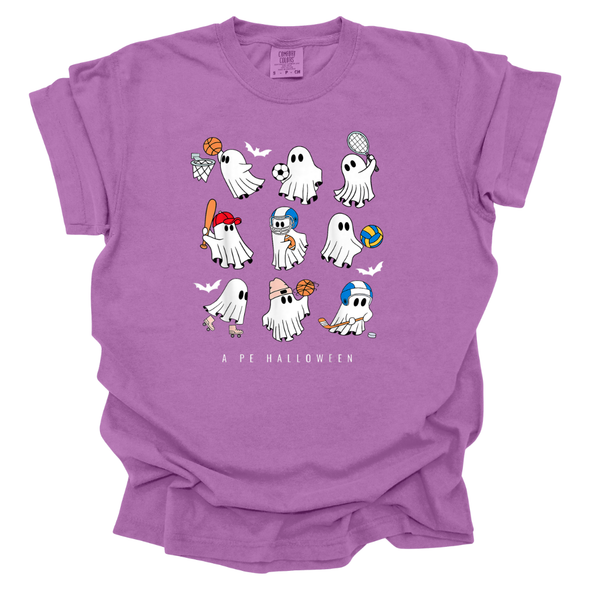 A PE Halloween Ghosts Comfort Colors T-Shirt