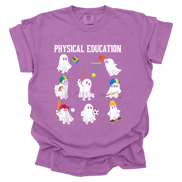 Physical Education Sporty Ghosts Halloween Comfort Color T-Shirts