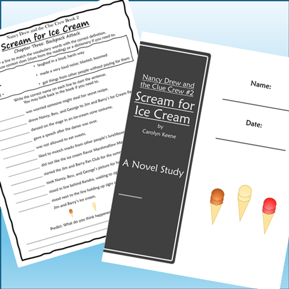 Nancy Drew and the Clue Crew Scream for Ice Cream Novel Study