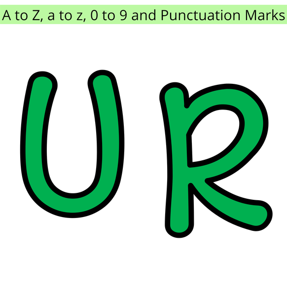 Green Bulletin Board Letters, Alphabet Letters Decor, Green Large Alphabets