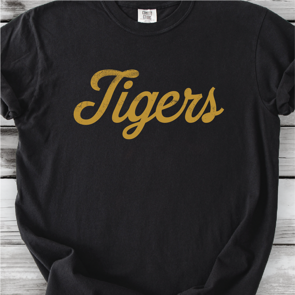 Tigers Baseball Spirit Shirt on Black Comfort Colors Tigers Baseball Spirit Shirt on Black Comfort Colors