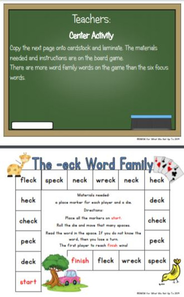 The -eck Word Family