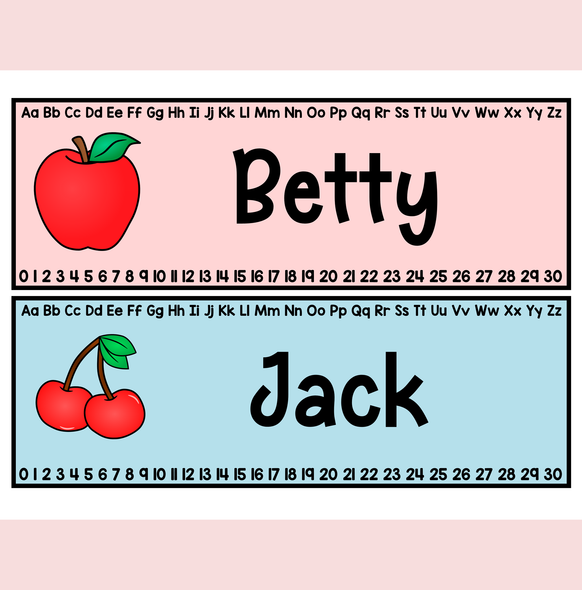 Printable Fruits Student Desk Plates, Editable Fruits Classroom Labels, Posters