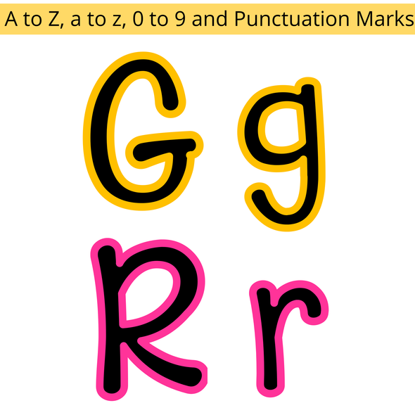 Printable Black and Bright Bulletin Board Large Alphabet Letters, Large Alphabet