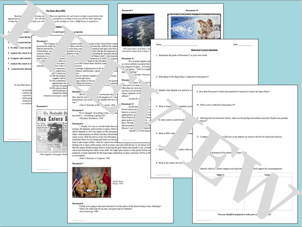 The Space Race DBQ Projects Primary Source Analysis Activities Timeline Bundle