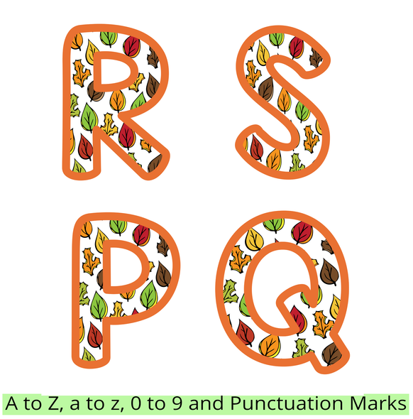  Bright Alphabet Letters, Nametags Bundle Pack, Fall Decorative Letters