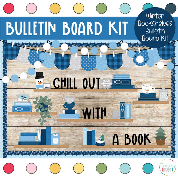 Winter Bookshelves - January Bulletin Board Kit by Creatively Taught